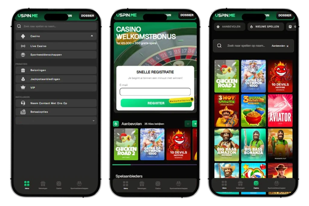 USpin Online Casino Mobiele versie en app